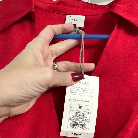 A New Day Red Wrap Dress - Picture 2 of 2